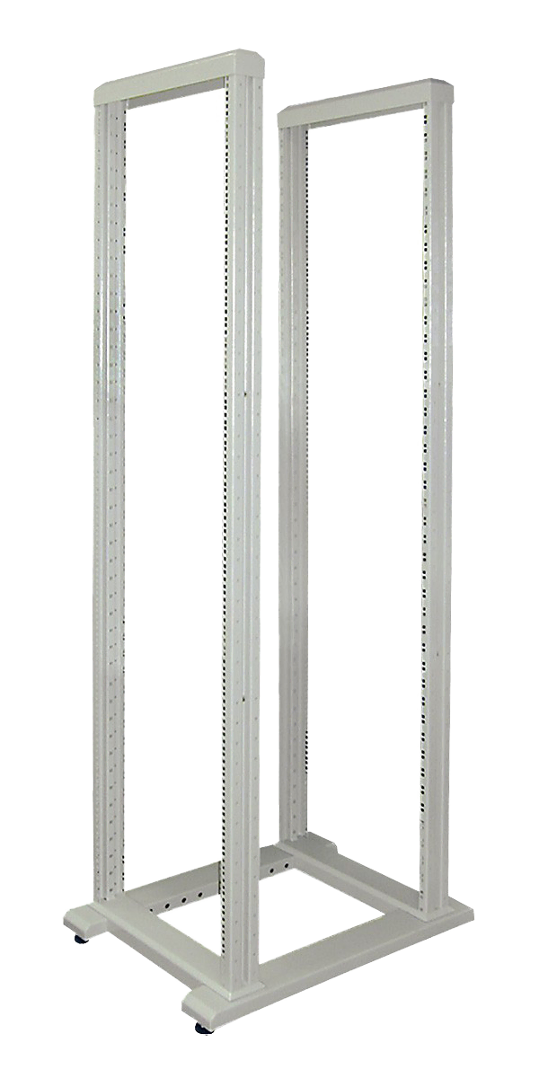 SRX 19 tum öppet rackstativ med två 19" ramar som är justerbara i djupled med 50mm intervaller. F-rack Systems
