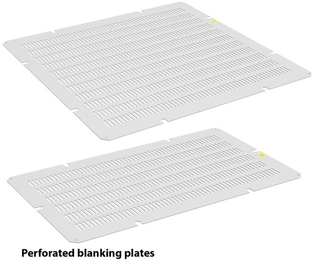 Perforerad täckplåt för SZB IT rackskåp. F-rack Systems AB